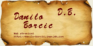 Danilo Borčić vizit kartica